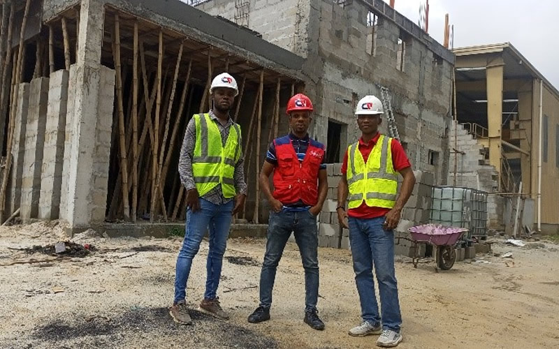 Temamost Nigeria Ltd's team at a construction site in Port Harcourt, Nigeria, demonstrating expert project management and innovative building techniques.